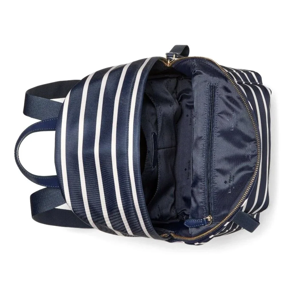 New Kate Spade Chelsea Parisian Medium Backpack & Wallet Stripes Navy Multi - Picture 4 of 4